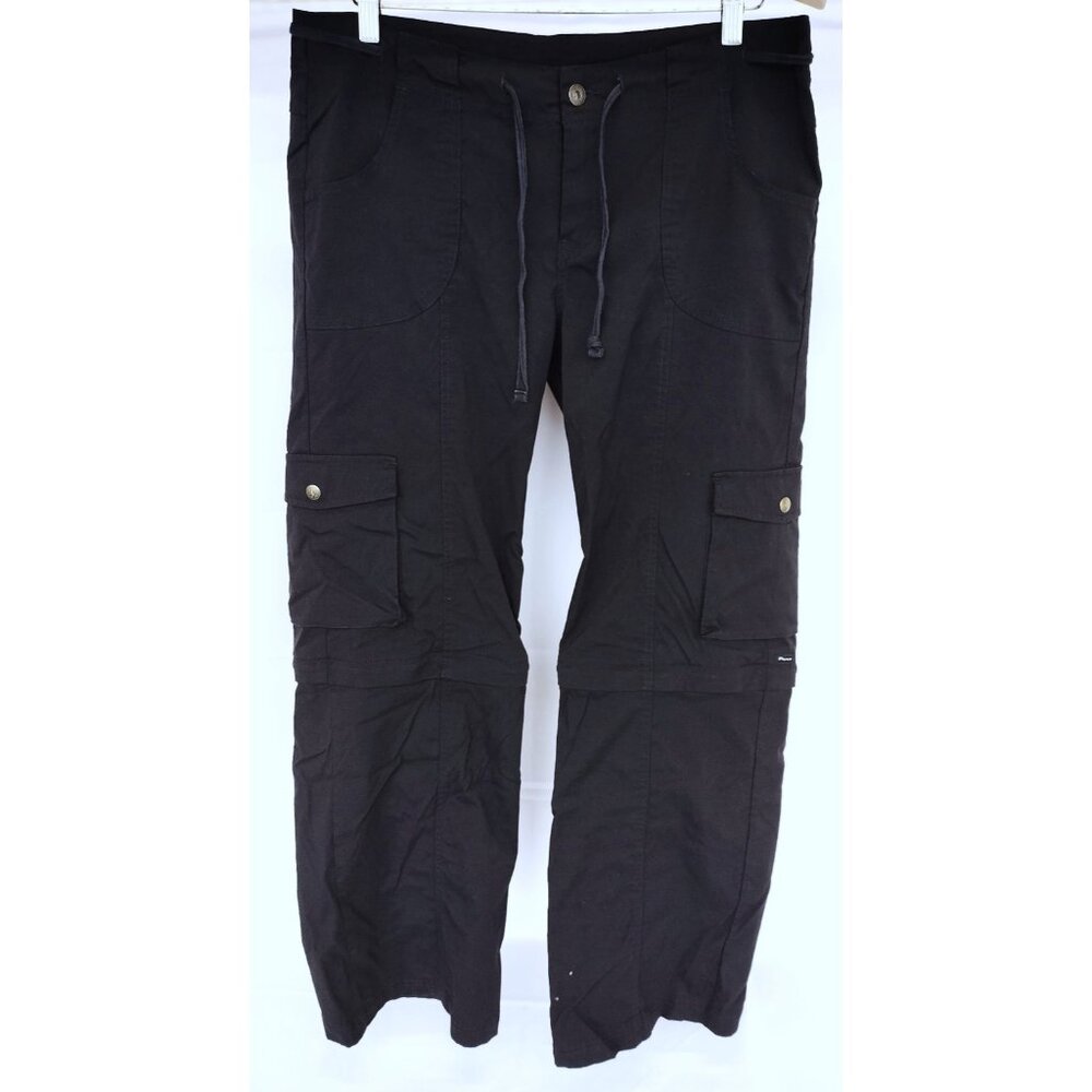 prAna Convertible Drawstring Hiking Pants Black Women's Size 14